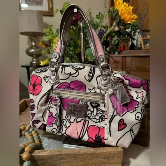 Coach Poppy Pedal Print Rocker Purse - Picture 1 of 5